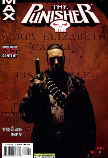 Bìa truyện The Punisher: Trên là Dưới &amp; Trắng là Đen